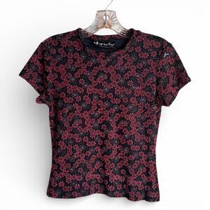 Vintage All That Jazz Floral Velvet Mesh Baby Tee